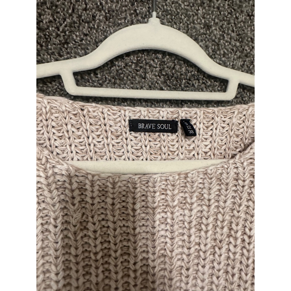 Brave Soul Chunky Knit Sweater Beige Women's Small - Picture 2 of 8